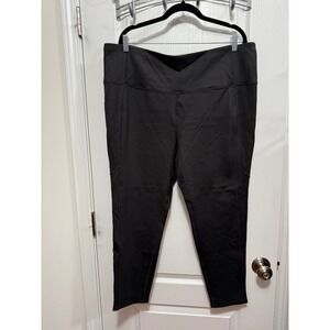MTA Sport Womens Black Activewear Leggings Plus Size 2X Zipper Pocket Athleisure